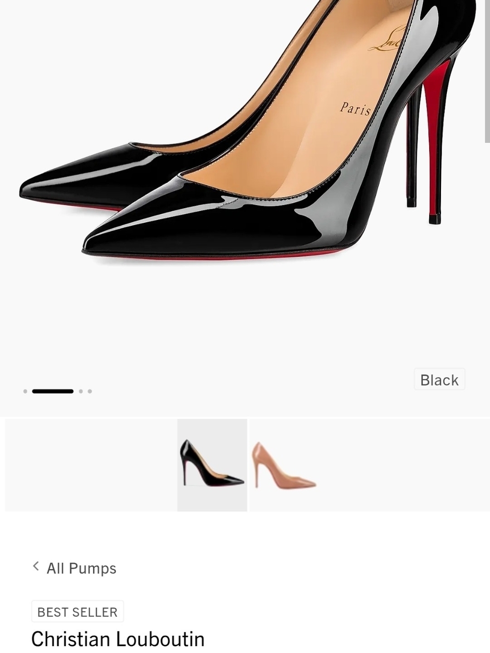 Christian Louboutin Black Patent Pointed-Toe Stiletto Pumps
